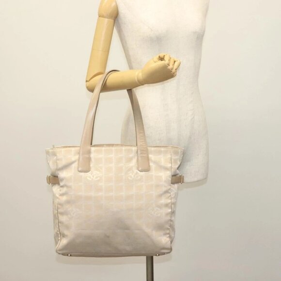 CHANEL New Travel Line Tote Bag Nylon Pink Gold CC Auth BA4944 - Picture 3 of 16